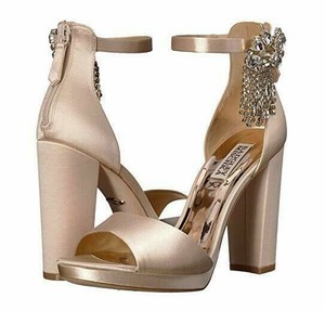 nude satin sandals