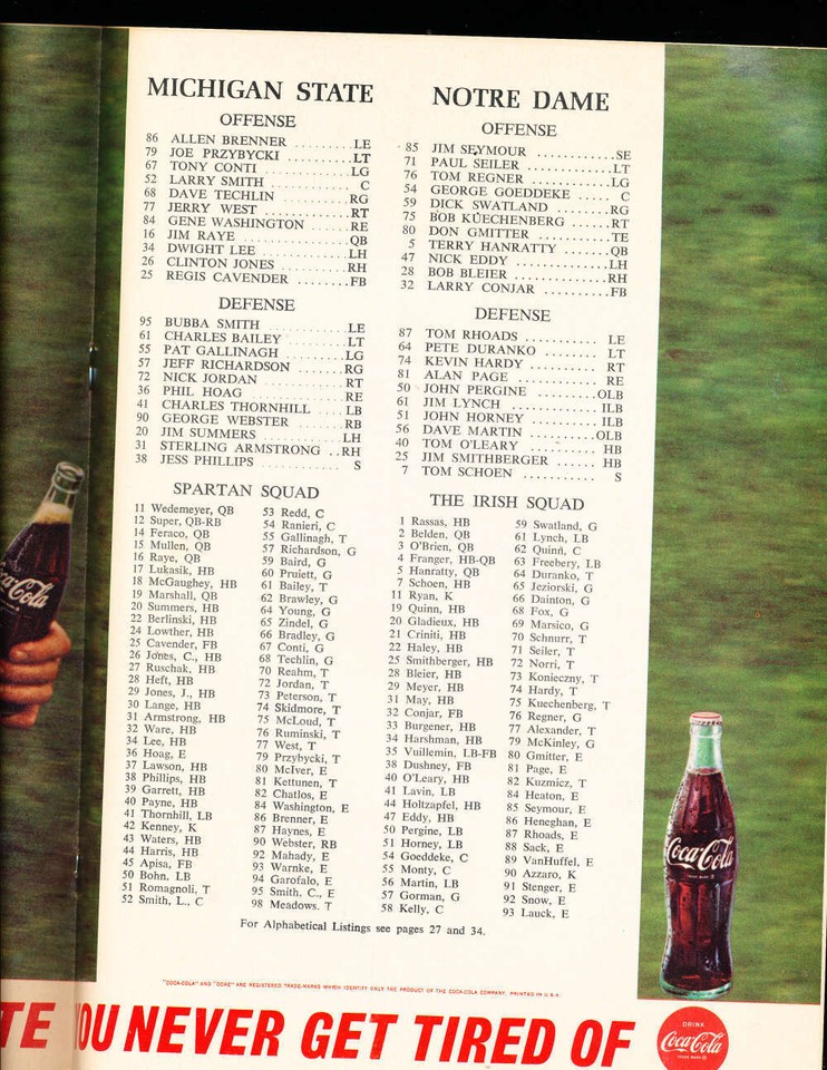 11-19-1966-michigan-state-vs-notre-dame-football-program-1-vs-2-bx51-ebay