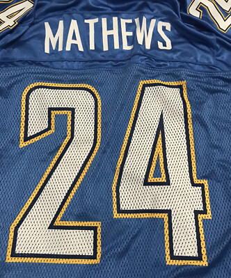 NFL Chargers Ryan Matthews XL Jersey Reebok Authentic Men's Blue