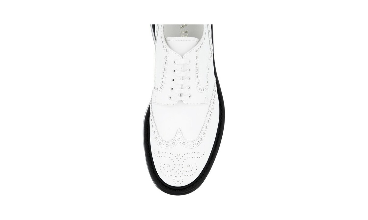 AUTH LUXURY PRADA AIR SOLE SHOES 2EE098 WHITE LEATHER NEW US 