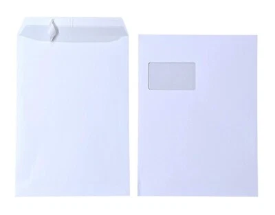 PREMINGO Versandtaschen C4 A4 mit Fenster Haftklebung selbstklebend weiß Briefumschläge