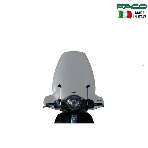 Windschutzscheibe Für Piaggio Liberty S 50-125-150 - 650x670mm Mit Schwarzen Stangen