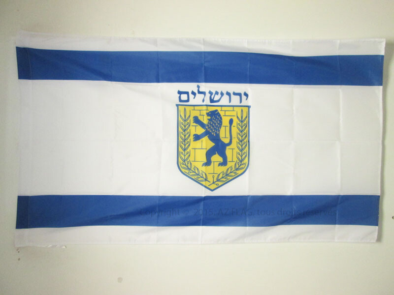 Drapeau de Jérusalem 90x150 cm pour décoration de salle