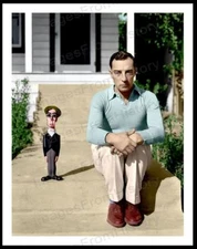 8x10 Print Buster Keaton Poses with Toy Buster #BKCL