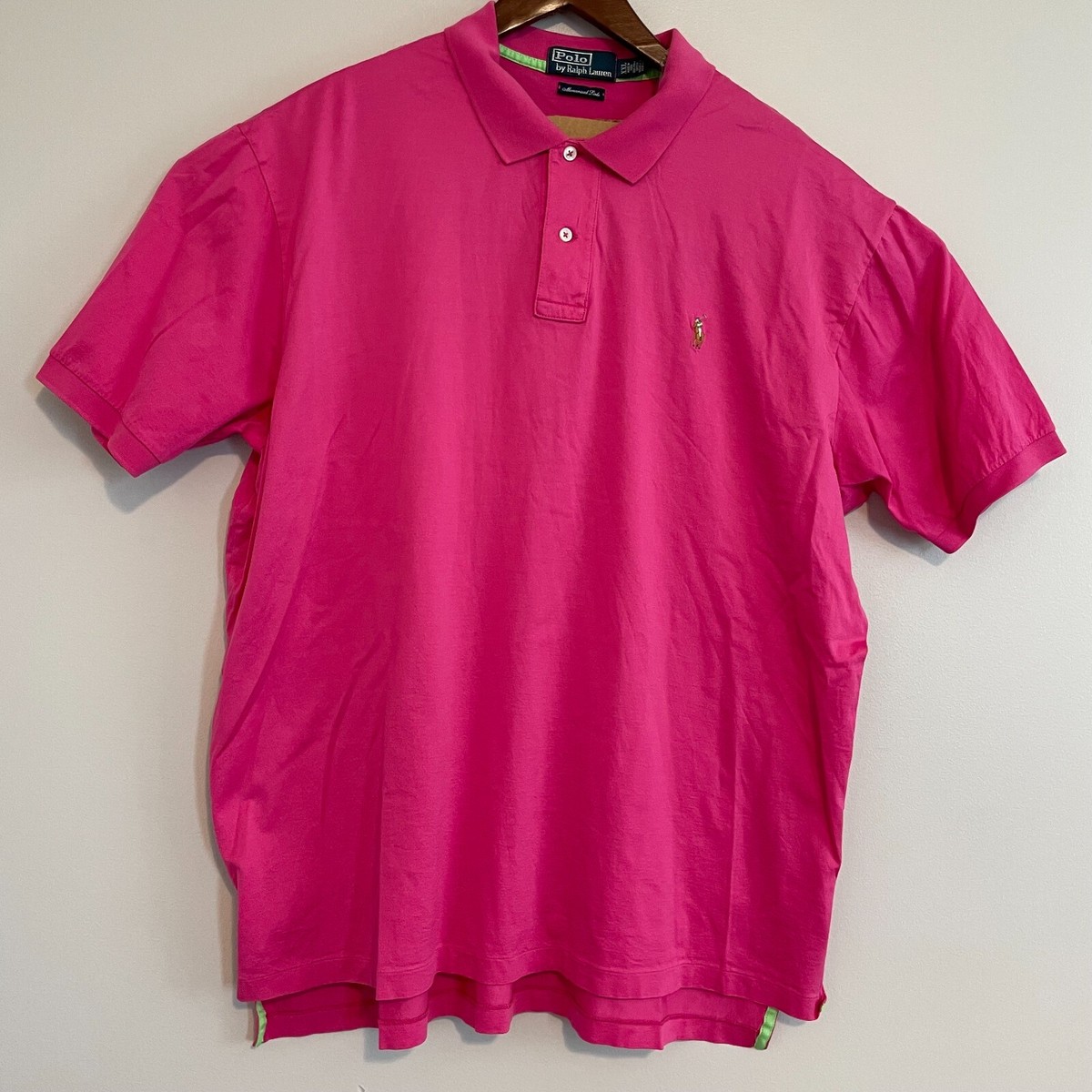 Men's Ralph Lauren GOLF Mercerized LISLE POLO, Size XXL Pink shirt
