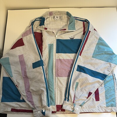 Adidas Originals Grid Block Wind Jacket Multicolor ED5511 Men s Size XLarge