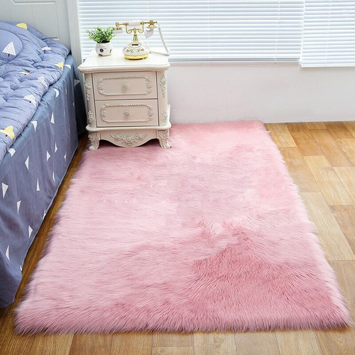 Fluffy Rugs Bedroom Furry Carpet Bedside Sheepskin Area Children Play Room Decor - Picture 8 of 24
