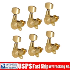 6R Guitar String Inline Tuning Pegs Locking Tuners Keys Machine Heads Gold USA