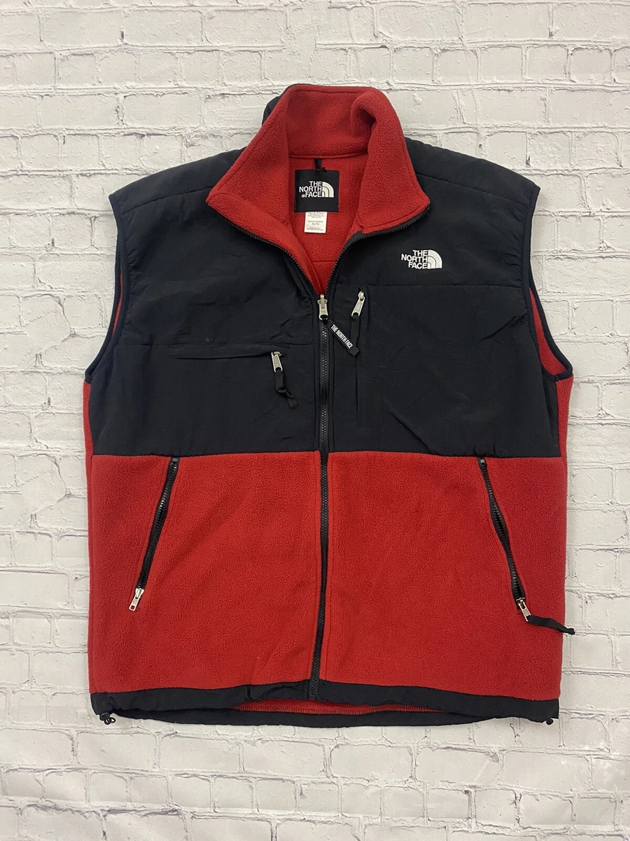 The North Face Denali Vest Men XL Red Full Zip Vintage Fleece Made