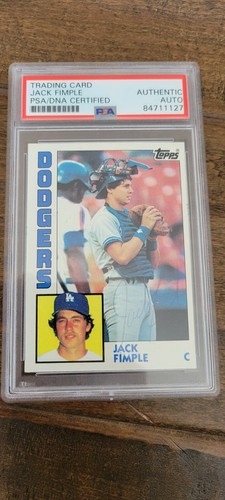 1984 TOPPS SIGNED ROOKIE CARD JACK FIMPLE LOS ANGELES DODGERS ANGELS PSA DNA 263 - Picture 1 of 1