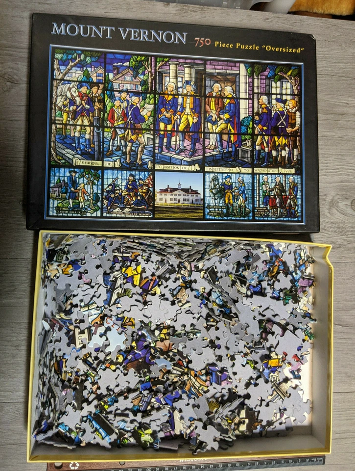 HTF Mount Vernon Stained Glass Declaration Of Independence 750 Piece Puzzle - Image 2 of 3