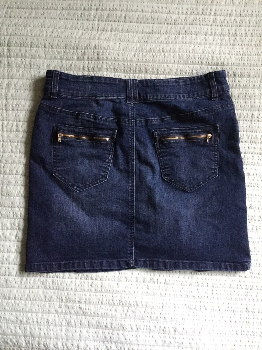 NEW YORK & CO Denim Skirt - Size 8 - Dark Wash | eBay