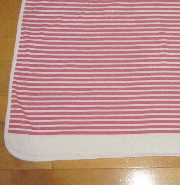 Serena & Lily Hanna Andersson Pink White Stripe Baby Blanket Organic Cotton