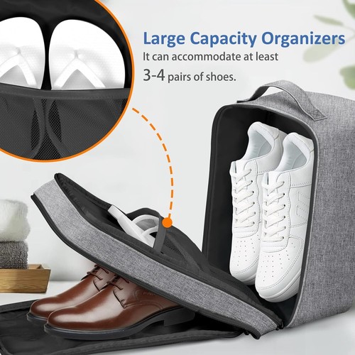 Shoe Bag for Travel Waterproof Portable Organizer Storage Luggage Bag w/ Handle - Picture 7 of 8