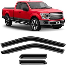Sun Rain Visors Wind Rain Guards for 15-26 Ford F-150 SuperCab SHATTERPROOF