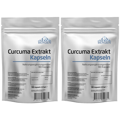 Kurkuma Extrakt - 360 Curcuma Kapseln Extra Hochdosiert 95% Extrakt Curcumin