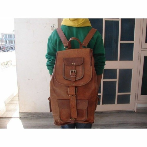 Unisex Vintage Puro Pelle Zaino Handmade da Viaggio Laptop Bag | eBay