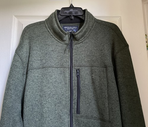 American Eagle Outfitters Men’s AEO Vintage Fleece Full Zip Knit Jacket 3XL NEW - Picture 3 of 14