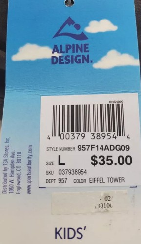 Alpine Design Kids Boys Utility Pants Eiffel Tower LARGE 10-12 - Picture 8 of 8