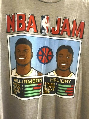 Homeage Men's NBA Jam Williamson/Holiday T-Shirt SZ M Pelicans FAST SHIPPING !!