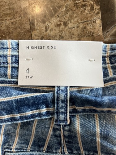 American Eagle women’s highest rise striped denim shorts size 4 NEW - Picture 7 of 8