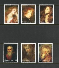 N491 Grenade 2000 Peintures D'Art Van Dyck - Portraits Précoces 6v. MNH