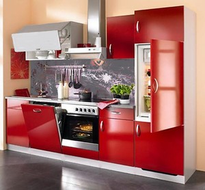 einbauküche rot
