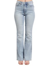 JB88784 H/W Tummy Control Bootcut LT Short Jeans