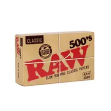 2x Packs RAW 1 1/4 500's Rolling Papers Classic Unrefined 500 Pack Free Shipping