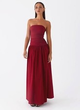 Peppermayo Carmel Strapless Maxi Dress in Merlot US 18