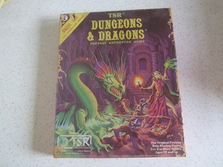 1980 TSR DUNGEONS & DRAGONS Fantasy Game Basic Set 1 Purple Box #1011 DICE/CRAYO