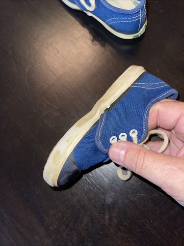 Vintage 1972 PF FLYERS Converse Blue Canvas Athletic Shoes Boys / Toddlers 6 USA - Picture 10 of 16