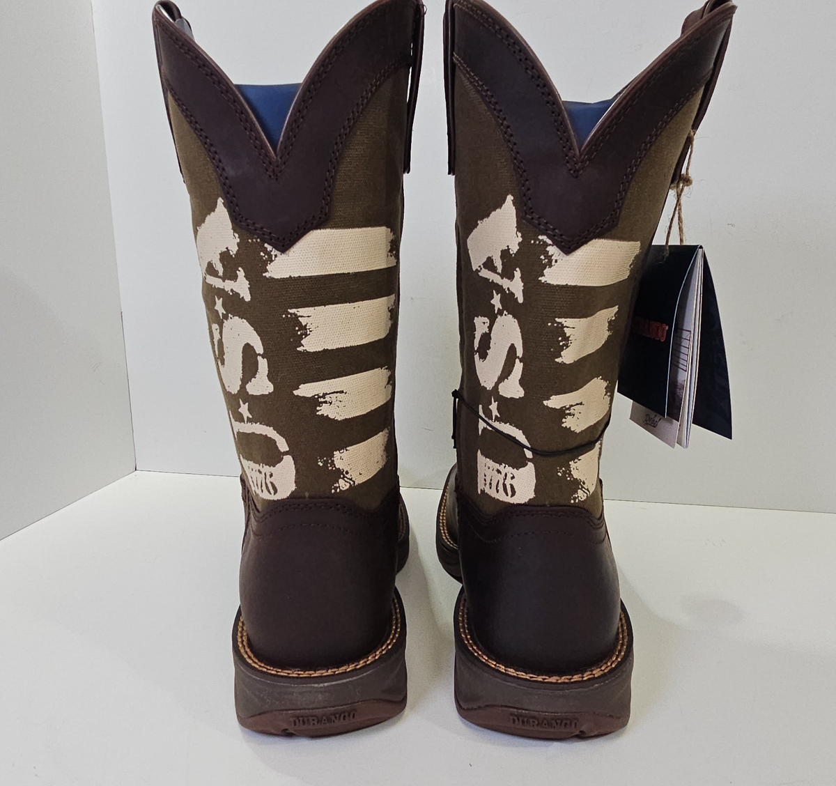Rebel by Durango Army Green USA Print Western Boot for sale  display picture 3