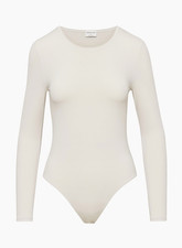 Aritzia Babaton Women's skintight Crew Neck Long Sleeve Bodysuit Off White XS NE