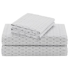 Comfort Spaces 100 Cotton Sheet Set Breathable, Lightweight, Soft with 14 Ela...