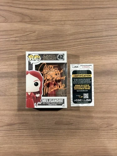 JSA COA Carice van Houten signed Melisandre Game of Thrones 42 Funko Pop Damaged