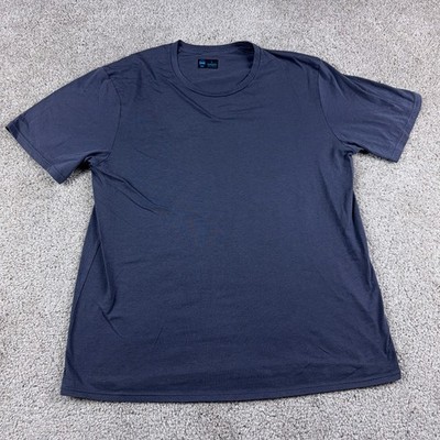 Janji Shorts Mens Large Blue Runterra Bio Running Short Sleeve Stretch Tee