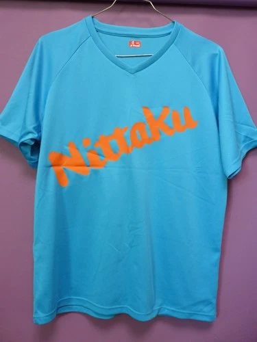 Nittaku Japan Comfortable Table Tennis Jersey Table Tennis T-Shirt Size: L Blue Orange