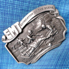 EMT Belt Buckle Emergency Medical Tech Extrication  LE Vtg 80s JJ    .XTT748