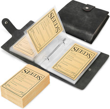 Seed Storage Organizer, 50 Pockets Seeds Sleeves Binder with Envelopes, Garden S