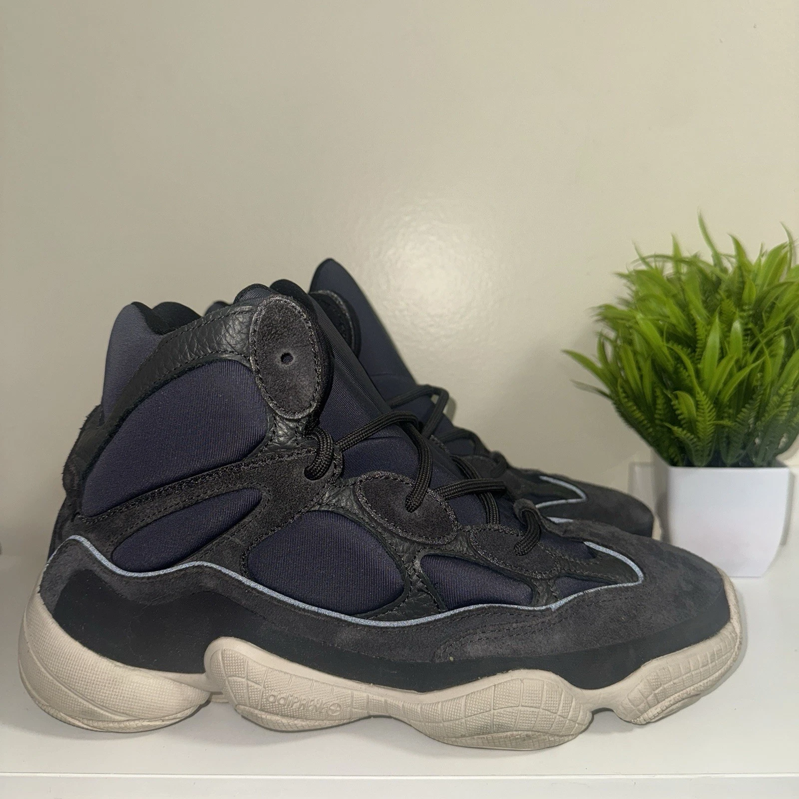 Sneakers alte Adidas uomo Yeezy 500 FW4968 blu ardesia taglia 10