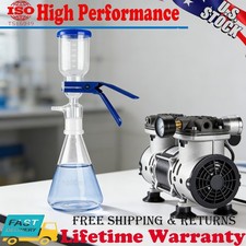 380W 85 L/min Lab Vacuum Pump Oil Free Oilless Vacuum Pump W/ Pressure Gauge New