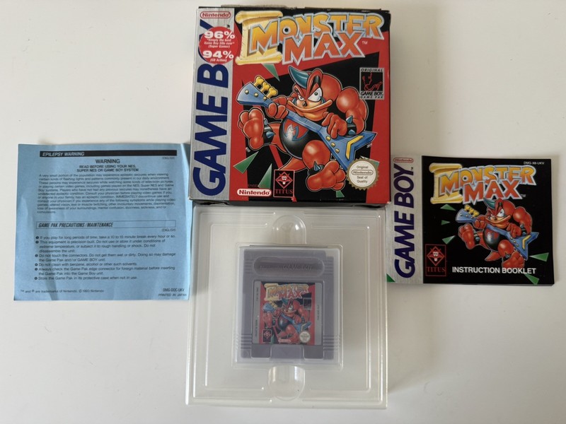 Monster Max Nintendo Game Boy Boxed Manual