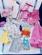 Vintage Doll Clothes Lot With Pajamas Dresses 10 -12 Dolls