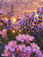 Paint by Numbers Kit for Adults, Sun and Flowers Paint by Number for Adults,A