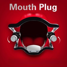 BDSM Stainless Steel Adjustable Mouth Plug Restraint Blowjob Gag Mouth Bondage