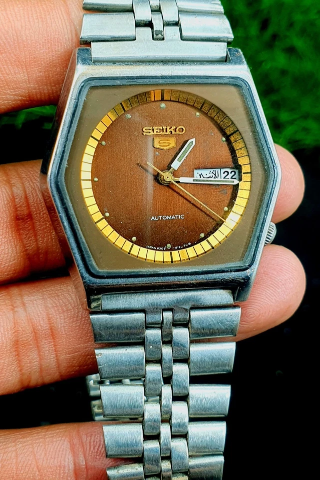 Reloj Automático Hombre Vintage De Seiko 5 Día Fecha Hecho en Japón 6309-610A Esfera Cuadrada Foto 4 de 4