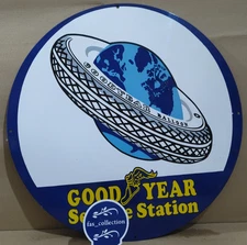 Good year Service Station porcelain Enamel Sign  30 x 30 Inches 1 Sided