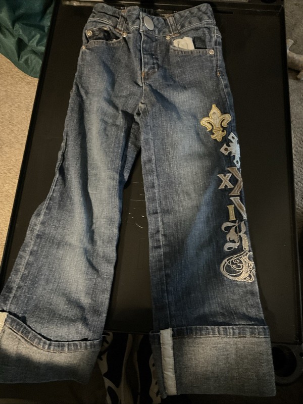 Mary Kate And Ashley Girls Blue Jeans Denim Embroidered Size 5 Vintage