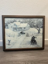 Jim Belt Print Framed 16.5x20 Antique